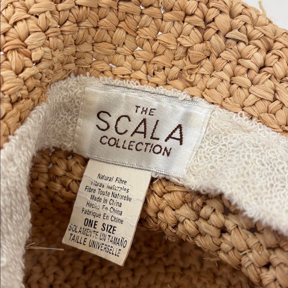 The‎ Scala Collection Packable Beach Travel Crocheted Sun Raffia Straw Hat Women - Picture 3 of 8